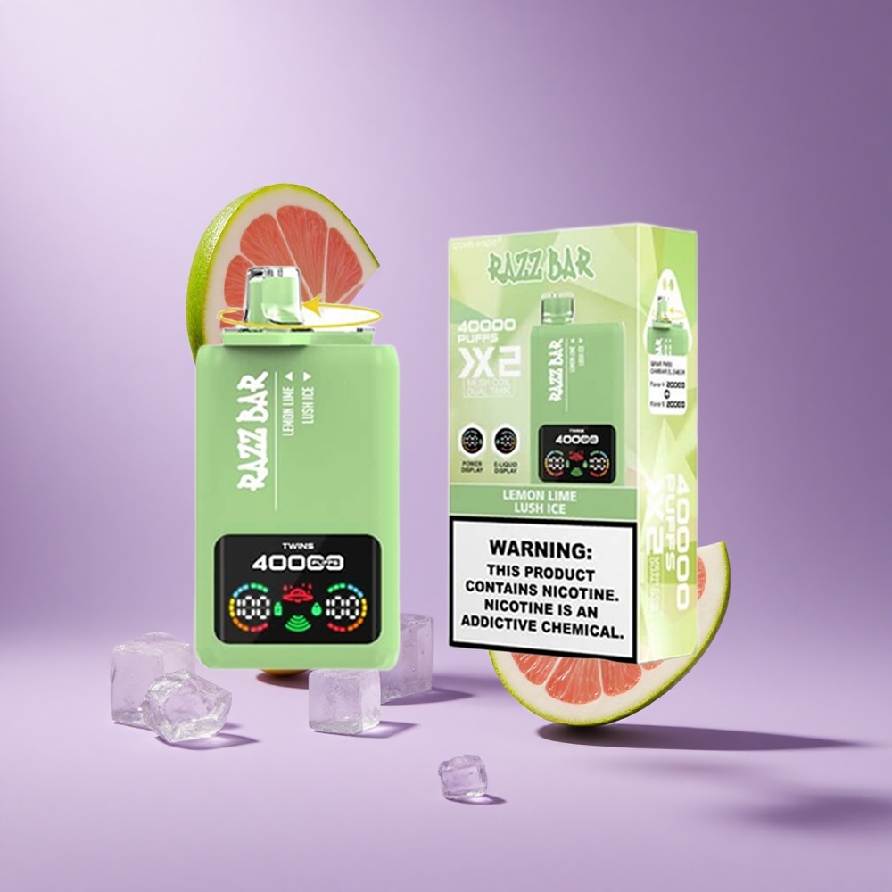 Razz Bar 40000 Puffs شاشة عرض الطاقة عصير الليمون الحامض والثلج المنعش