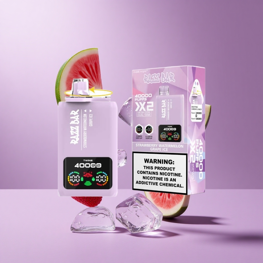Razz Bar 40000 Puffs شاشة عرض الطاقة فراولة بطيخ عنب مثلج