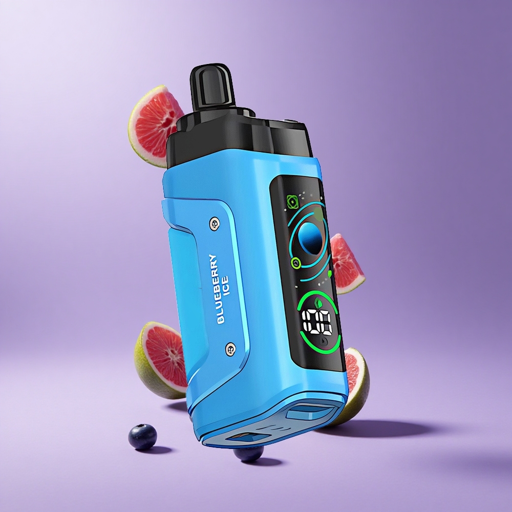 Razz Bar 45000 Puffs سيجارة إلكترونية للاستخدام مرة واحدة توت أزرق مثلج مع ملف شبكي 1.0 أوم