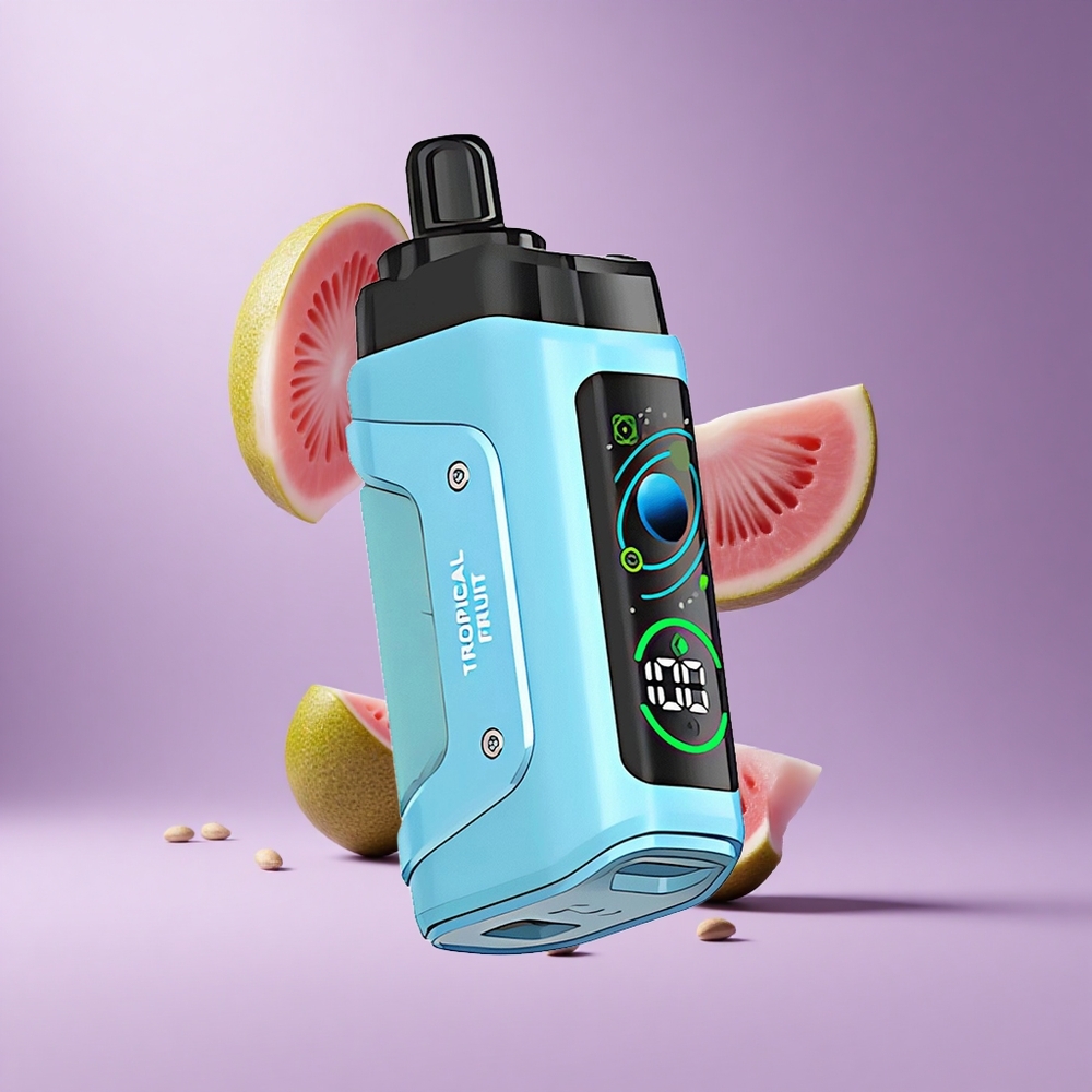 Razz Bar 45000 Puffs سيجارة إلكترونية قابلة لإعادة الشحن بنكهة الفواكه الاستوائية وتوت العليق مع ملف شبكي 1.0 أوم