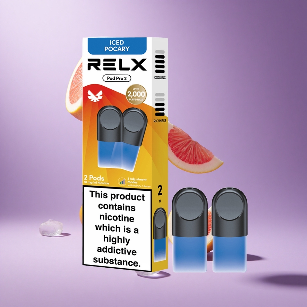 Relx Pod Pro 2 جهاز فايب مشروب مثلج بوكاري سعة 1.9 مل مع 600 نفخة