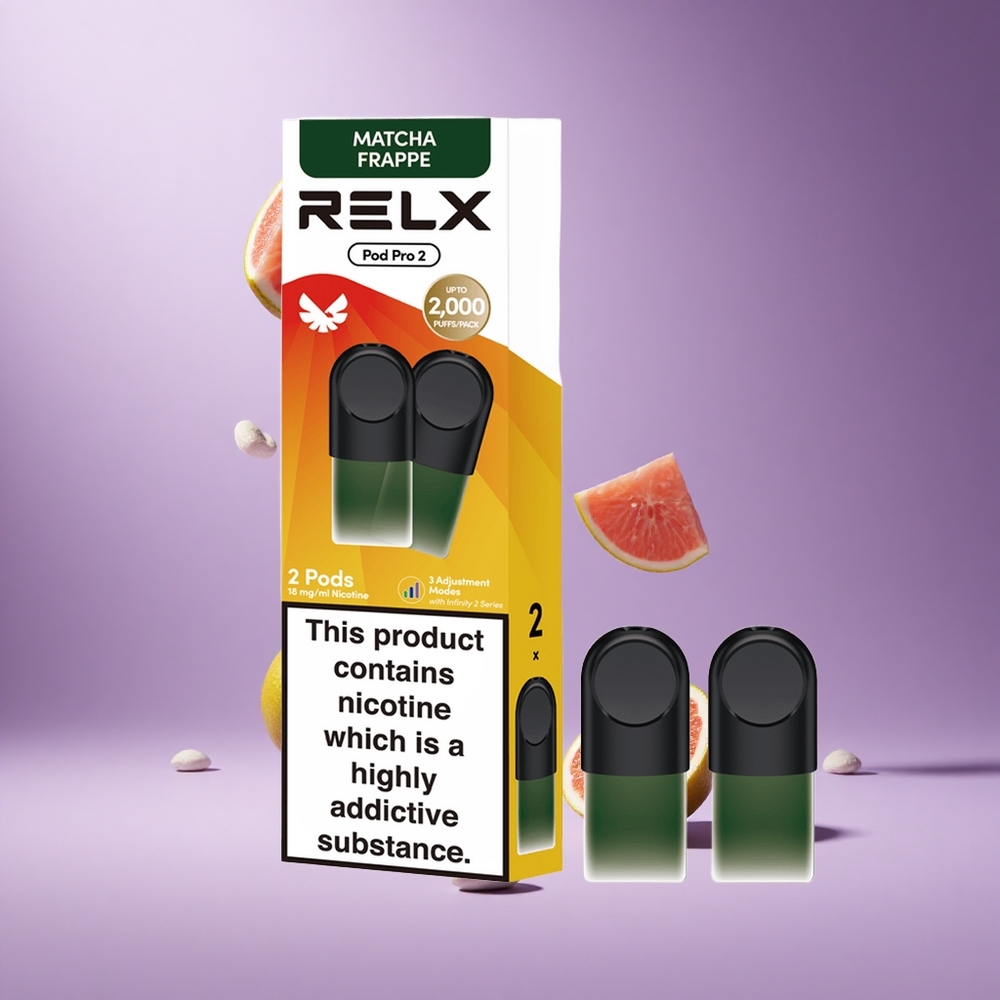 Relx Pod Pro 2 شاي ماتشا فرابي بسعة 1.9 مل و 600 نفخة
