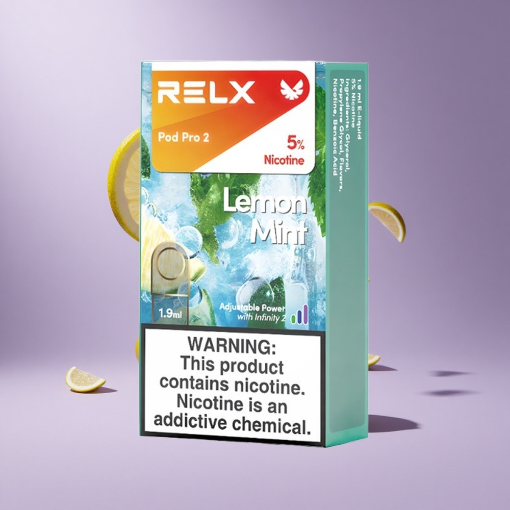 Relx Pod Pro 2 جهاز فيب بنكهة الليمون بالنعناع سعة 1.9 مل مع 600 نَفخة