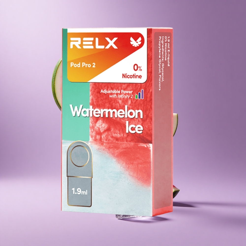 Relx Pod Pro 2 جهاز تبخير بطيخ مثلج سعة 1.9مل وعيارات جهد متعددة