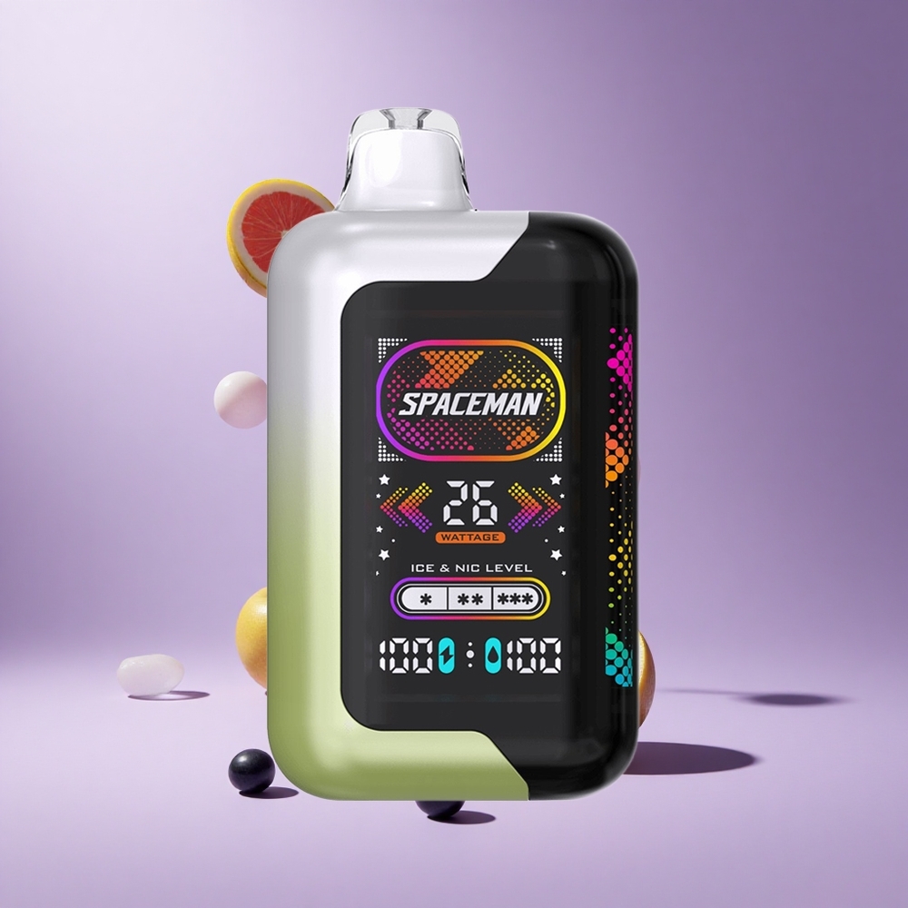 SMOK SPACEMAN SP40000 عصير العنب الأبيض المثلج بشاشة LED 2.28 بوصة وسعة بطارية 1000 مللي أمبير